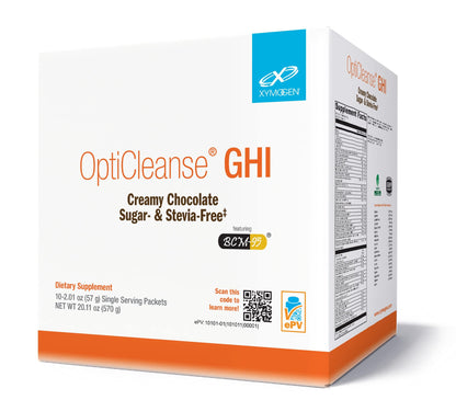 XYMOGEN OptiCleanse GHI Detox Gut Cleanse – Vegan Protein, Sugar-Free, Gluten-Free, Creamy Chocolate (10 Packets)