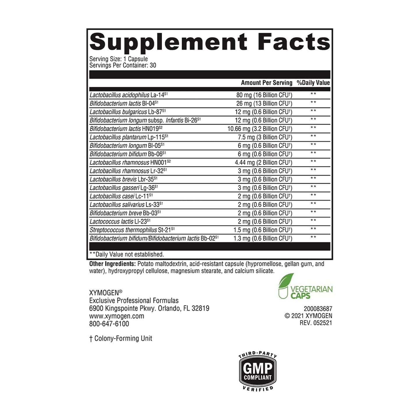 XYMOGEN ProbioMax Complete 45B – 45 Billion CFU Probiotic, Dairy-Free (30 Capsules)