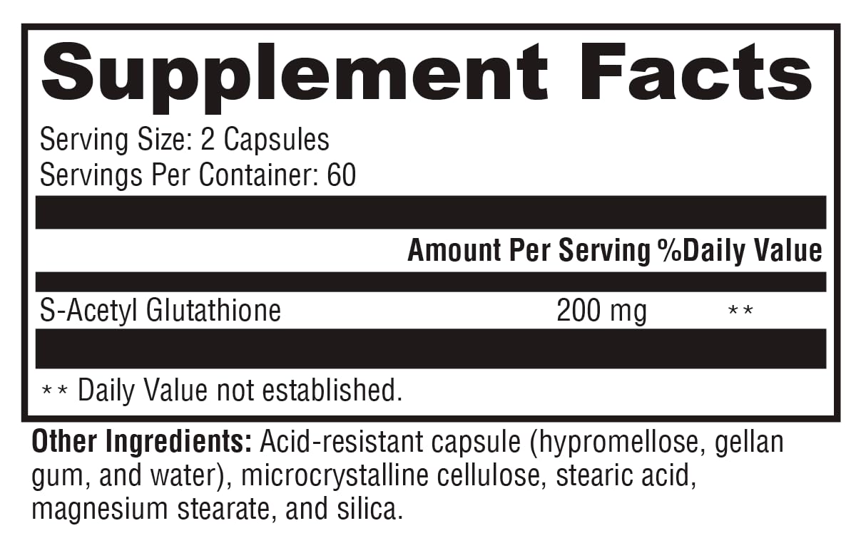 XYMOGEN S Acetyl Glutathione – Superior Absorption, Acid-Resistant DRcaps Capsules (120 Capsules)