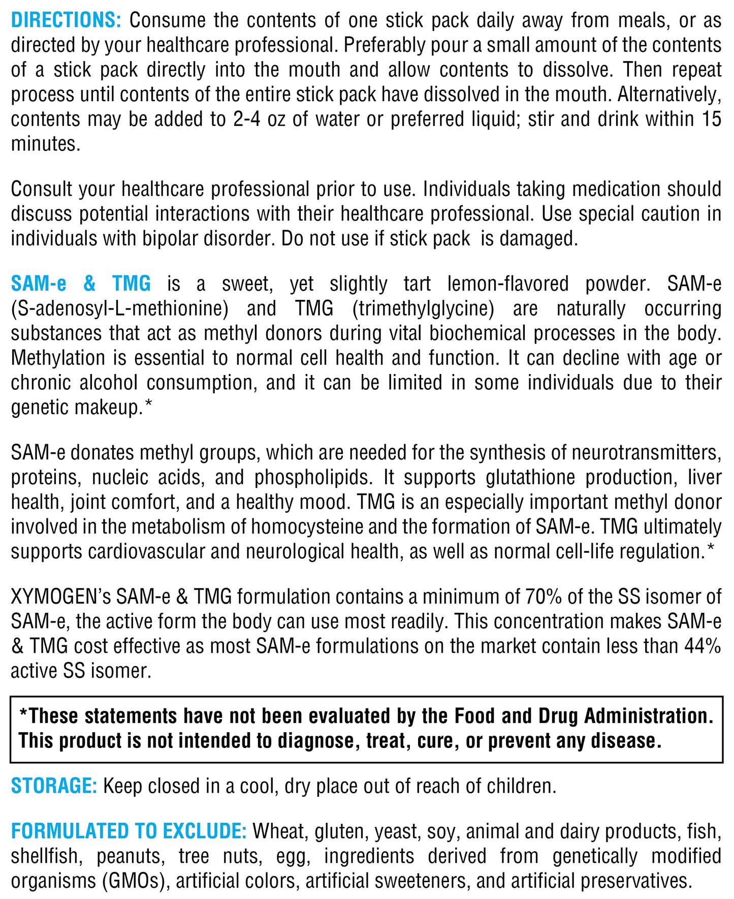 XYMOGEN SAM-e & TMG - Trimethylglycine, SAM-e 400mg, and Calcium Supplement - Liver and Mood Support Supplement - Gluten Free, Vegan & Non GMO (30 Servings)
