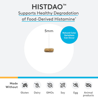 XYMOGEN HistDAO — DAO Enzyme Supplement, 20,000 HDU/Tablet, Digestive Health Support (60 Tablets)
