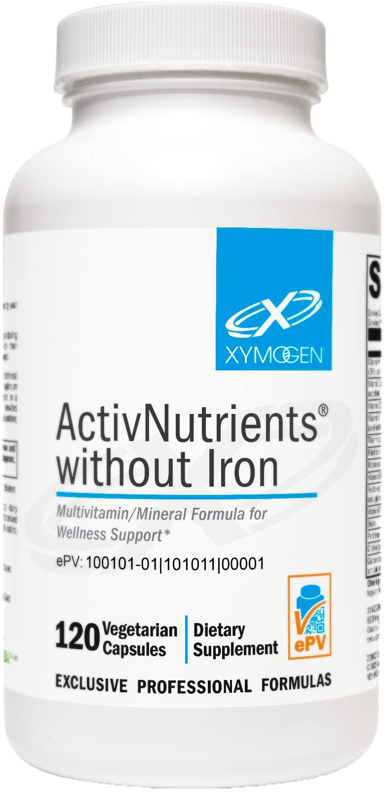 XYMOGEN ActivNutrients Without Iron — Multivitamin & Mineral Blend for Wellness, Immune, Energy & Mood (120 Capsules)