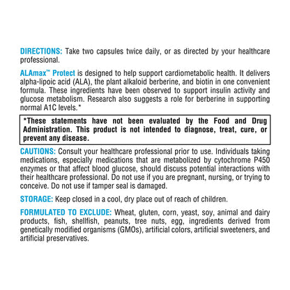 XYMOGEN ALAmax Protect: Berberine & ALA Complex for Cardiometabolic Health (120 Caps)