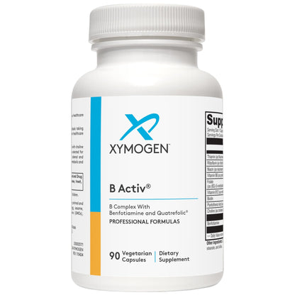 XYMOGEN B Activ Vitamin B Complex with Benfotiamine, Methylfolate, Biotin, B6 & B12 (Methylcobalamin) – Energy & Adrenal Mood Support (90 Capsules)