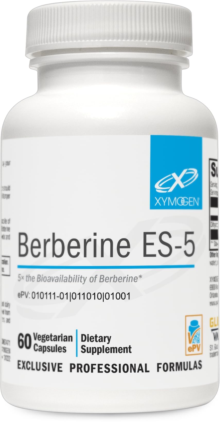 XYMOGEN Berberine ES-5 - DHB Berberine Supplement - 5x Bioavailability - Metabolic Support (60 Capsules)