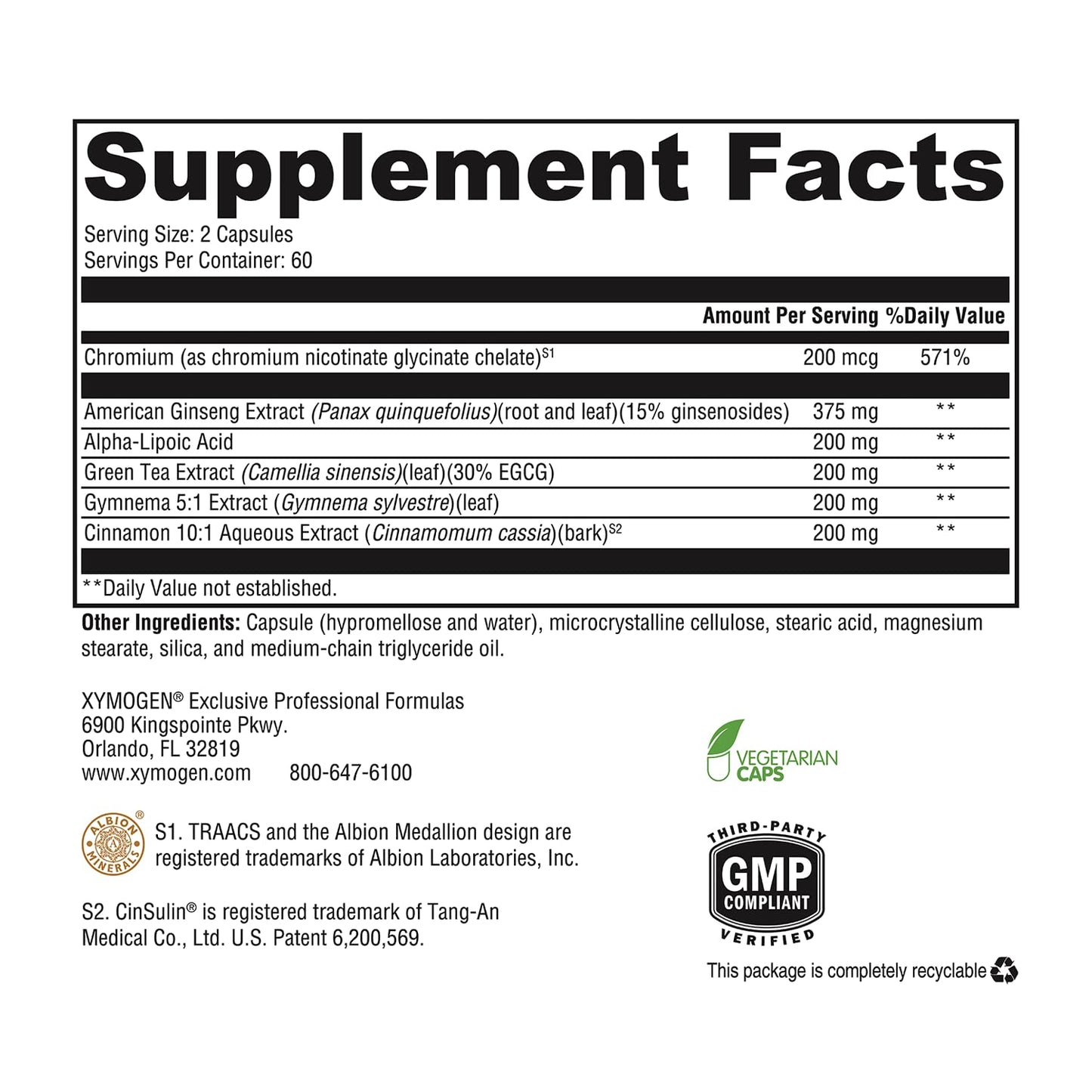 XYMOGEN CinnDromeX – Cinnamon Supplement with Chromium, ALA, Ginseng + Green Tea | Supports Metabolic Health