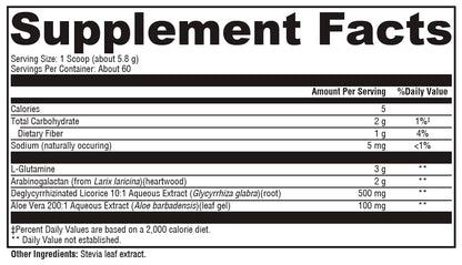 XYMOGEN GlutAloeMine Powder – 3000 mg L-Glutamine for GI Health with Aloe Vera, DGL Licorice & Arabinogalactan | 12.28 oz