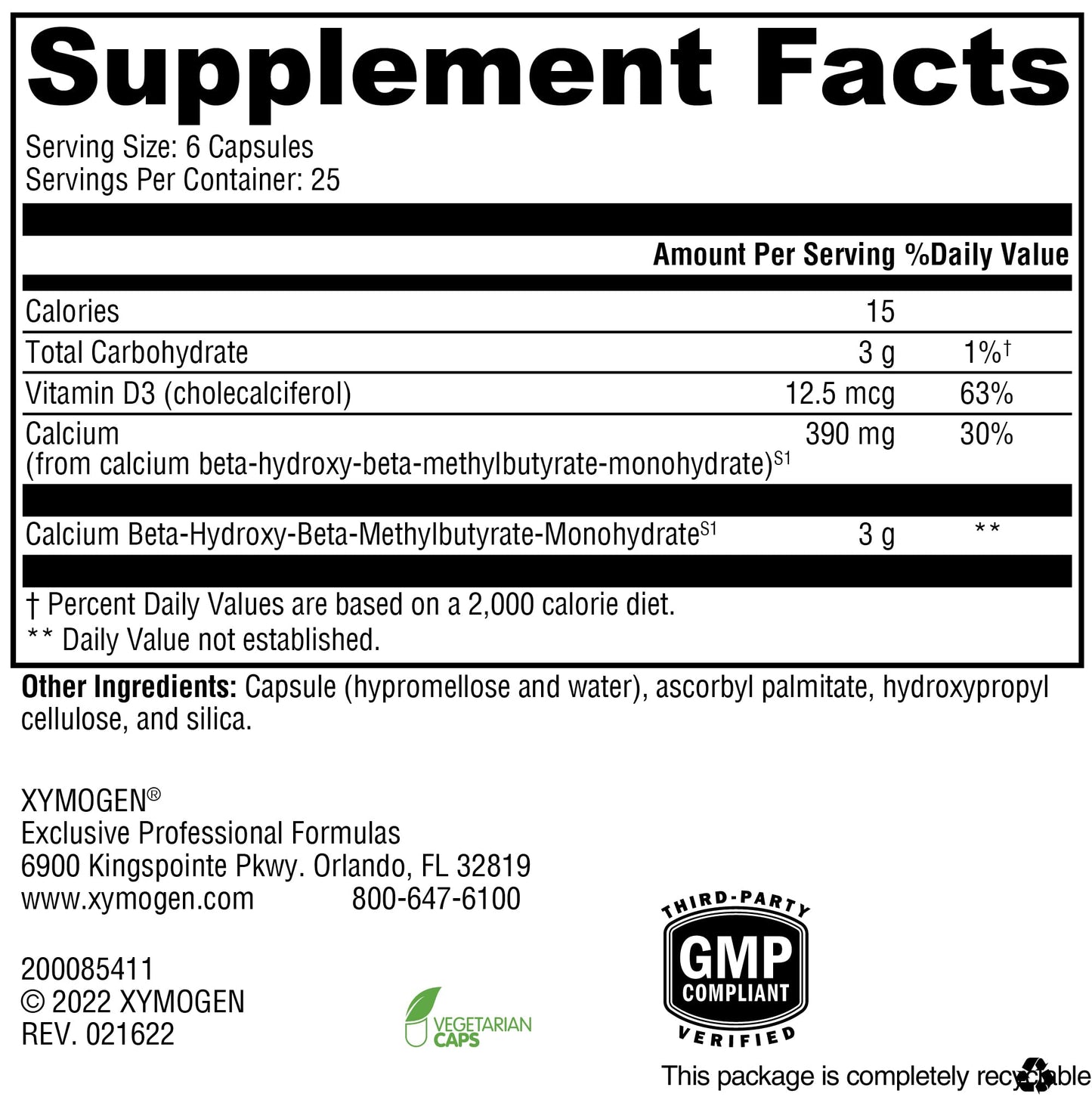 XYMOGEN HMB PRO - HMB Muscle Recovery Supplement with Vitamin D3 | Gluten Free, Vegan & Non-GMO (150 Capsules)