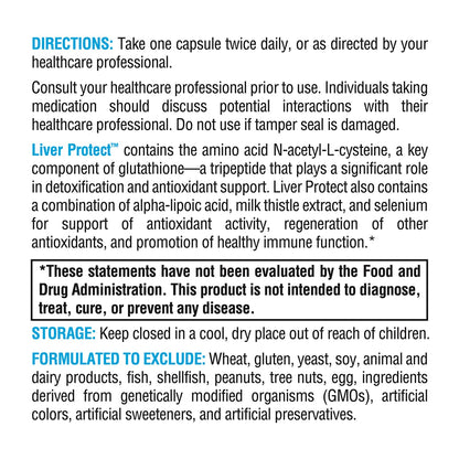 XYMOGEN Liver Protect - Liver Health Support with NAC, Milk Thistle, ALA & Selenium (60 capsules)