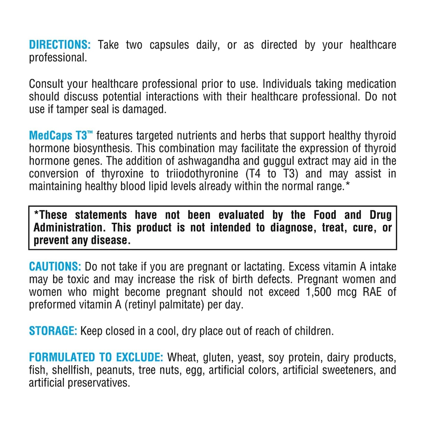XYMOGEN MedCaps T3 Thyroid Support Formula with Vitamins & Herbs – 120 Capsules