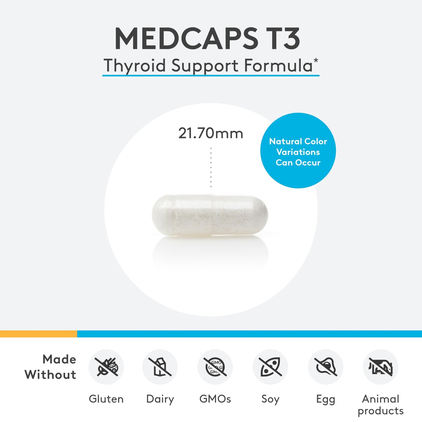 XYMOGEN MedCaps T3 Thyroid Support Formula with Vitamins & Herbs – 120 Capsules