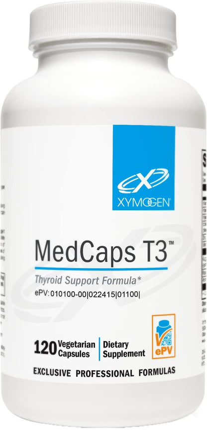 XYMOGEN MedCaps T3 Thyroid Support Formula with Vitamins & Herbs – 120 Capsules
