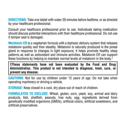 XYMOGEN Melatonin CR – 5 mg Time Release Melatonin with Vitamin B6 | Nighttime Support | 180 Tablets