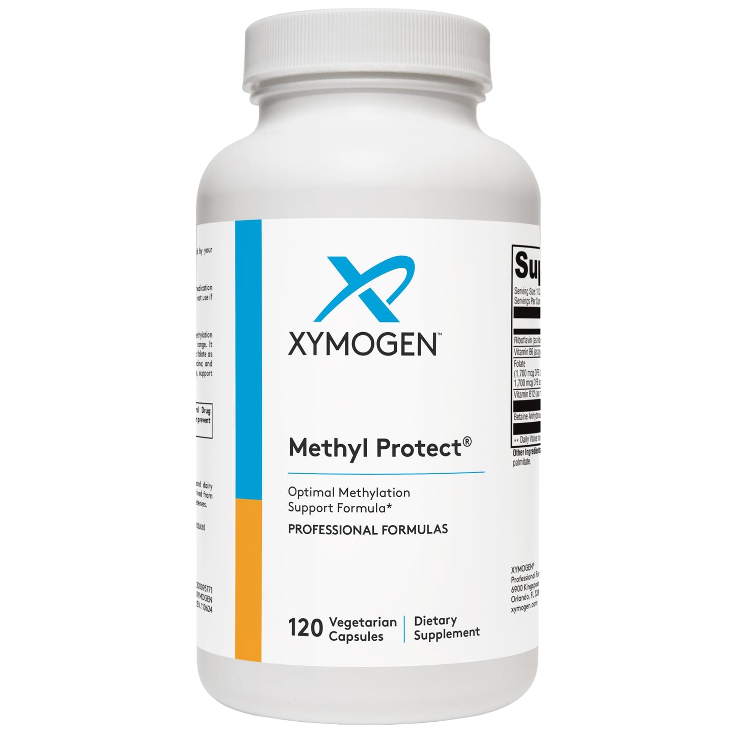 XYMOGEN Methyl Protect — Optimal Methylation Formula with Methyl Folate, Methylcobalamin B12, Riboflavin + B6 | 120 Capsules