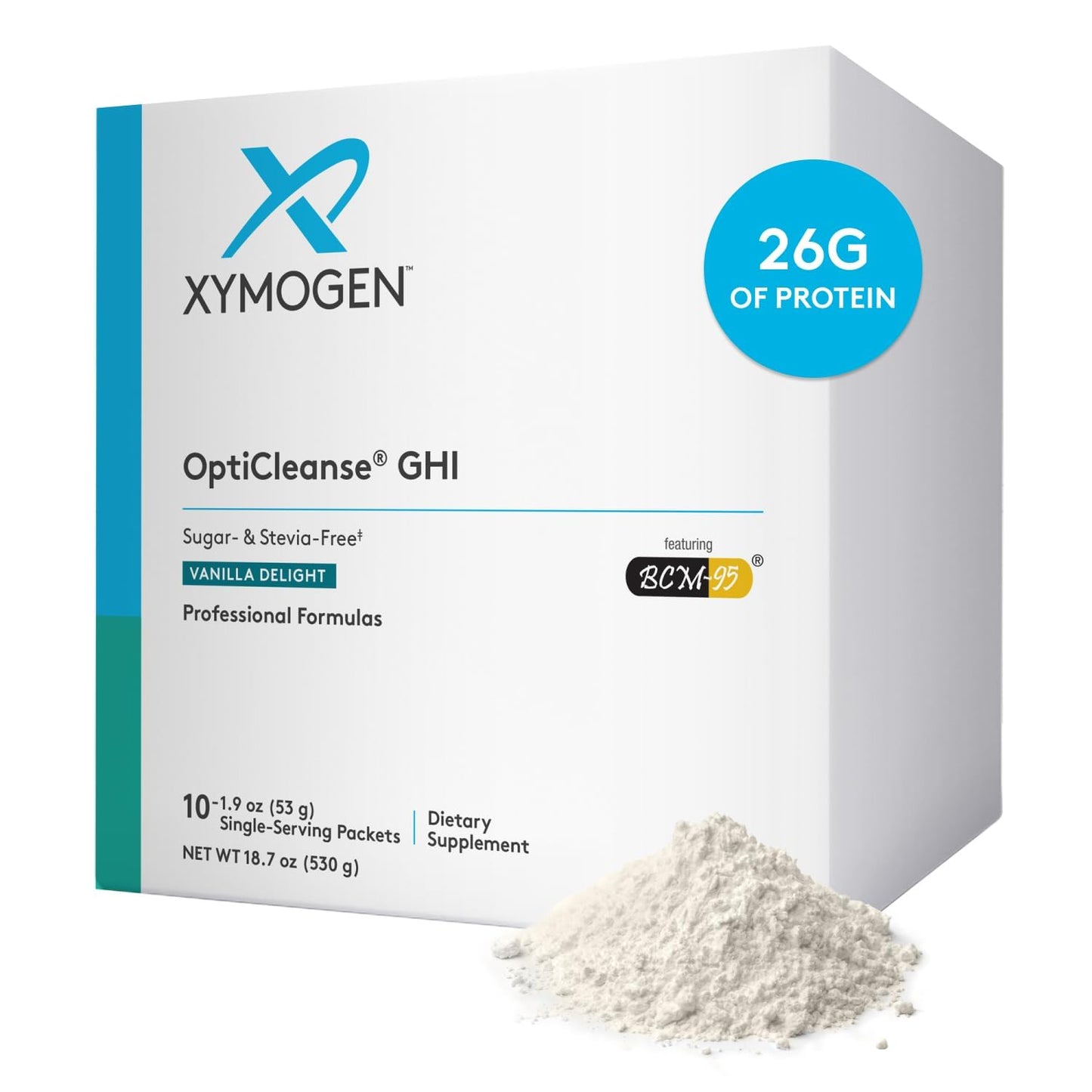 XYMOGEN OptiCleanse GHI Detox Gut Cleanse – Vegan Protein Powder, Vanilla Delight, 10 Packs