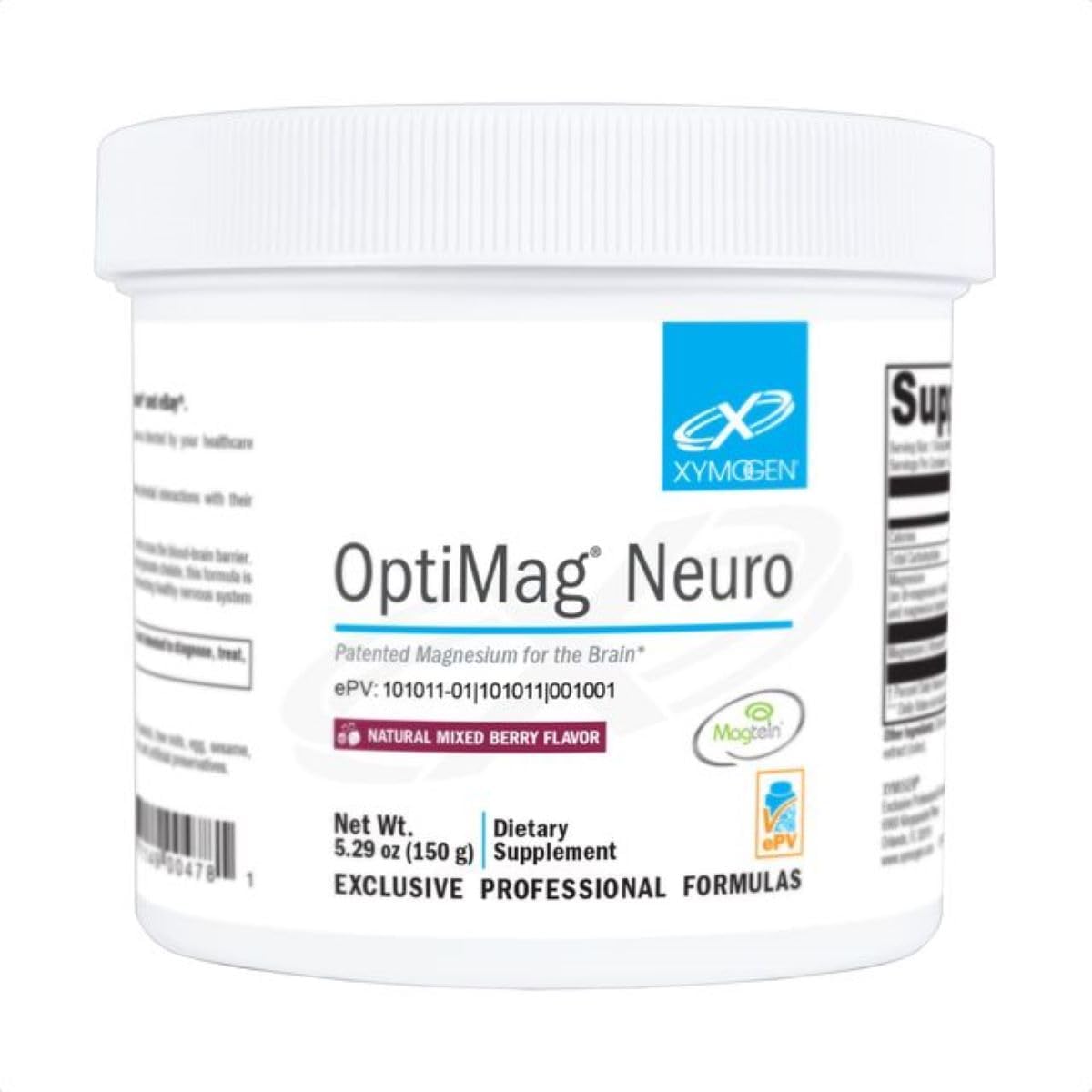 XYMOGEN OptiMag Neuro Magnesium Powder – Brain Health & Relaxation (Mixed Berry)