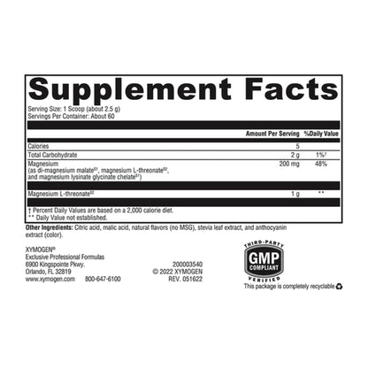 XYMOGEN OptiMag Neuro Magnesium Powder – Brain Health & Relaxation (Mixed Berry)