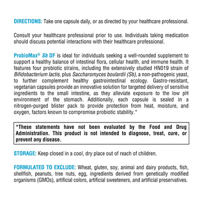 XYMOGEN ProbioMax Sb 35B – 35 Billion CFU Probiotic with HN019 & Saccharomyces boulardii | 30 Vegetarian Capsules