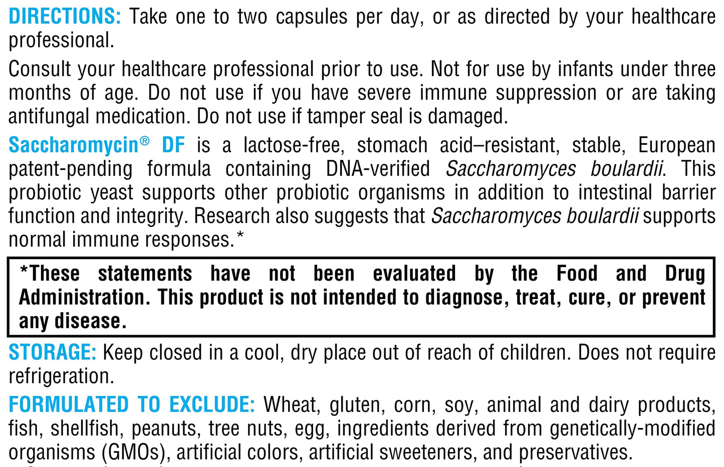 XYMOGEN Saccharomycin 10B - Stomach Acid-Resistant DNA-Verified Saccharomyces boulardii | Dairy Free Probiotic for Gut Support & Immune Health - 60 Capsules