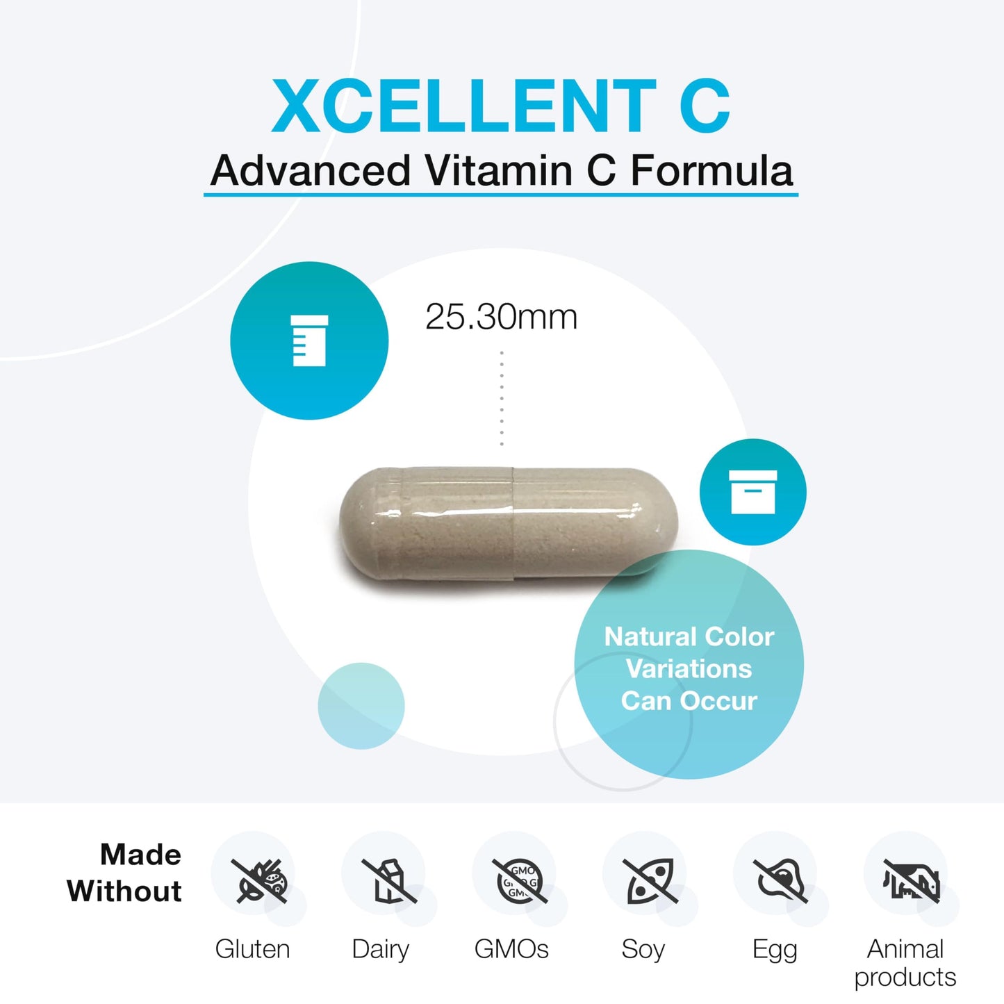 XYMOGEN Xcellent C High-Potency Vitamin C with BioPerine | Buffered for Gentle Digestion, 120 Capsules