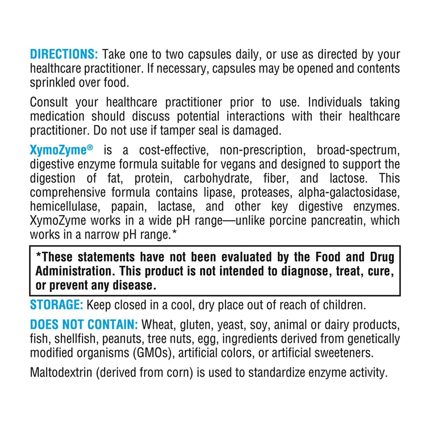 XYMOGEN XymoZyme - Vegan Digestive Enzymes for Gut Health (120 Capsules)