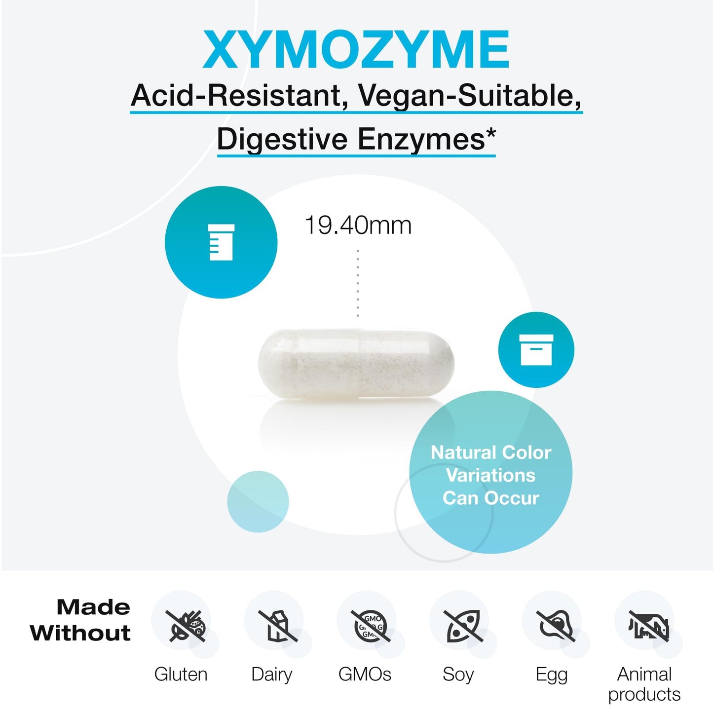 XYMOGEN XymoZyme - Vegan Digestive Enzymes for Gut Health (120 Capsules)