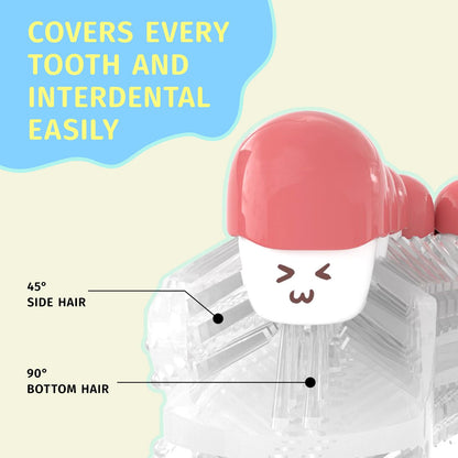 Yeklike Kids U-Shaped Electric Toothbrush - Sonic Baby Toothbrush, Cartoon Dinosaur 360° Cleaning, IPX7 Waterproof (8-15y)