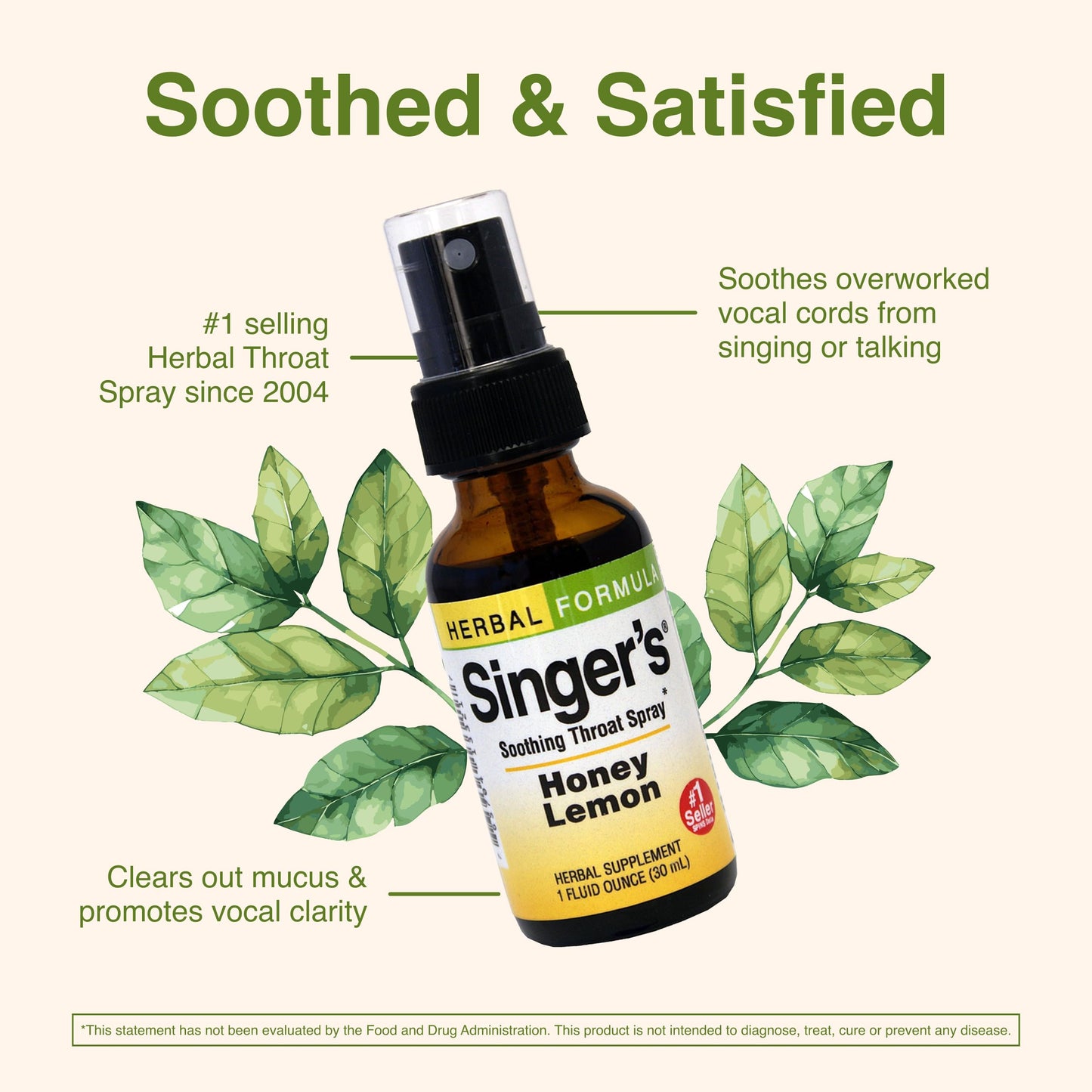 Herbs Etc. Singer's Saving Grace Honey Lemon – Herbal Throat Spray (1 oz)