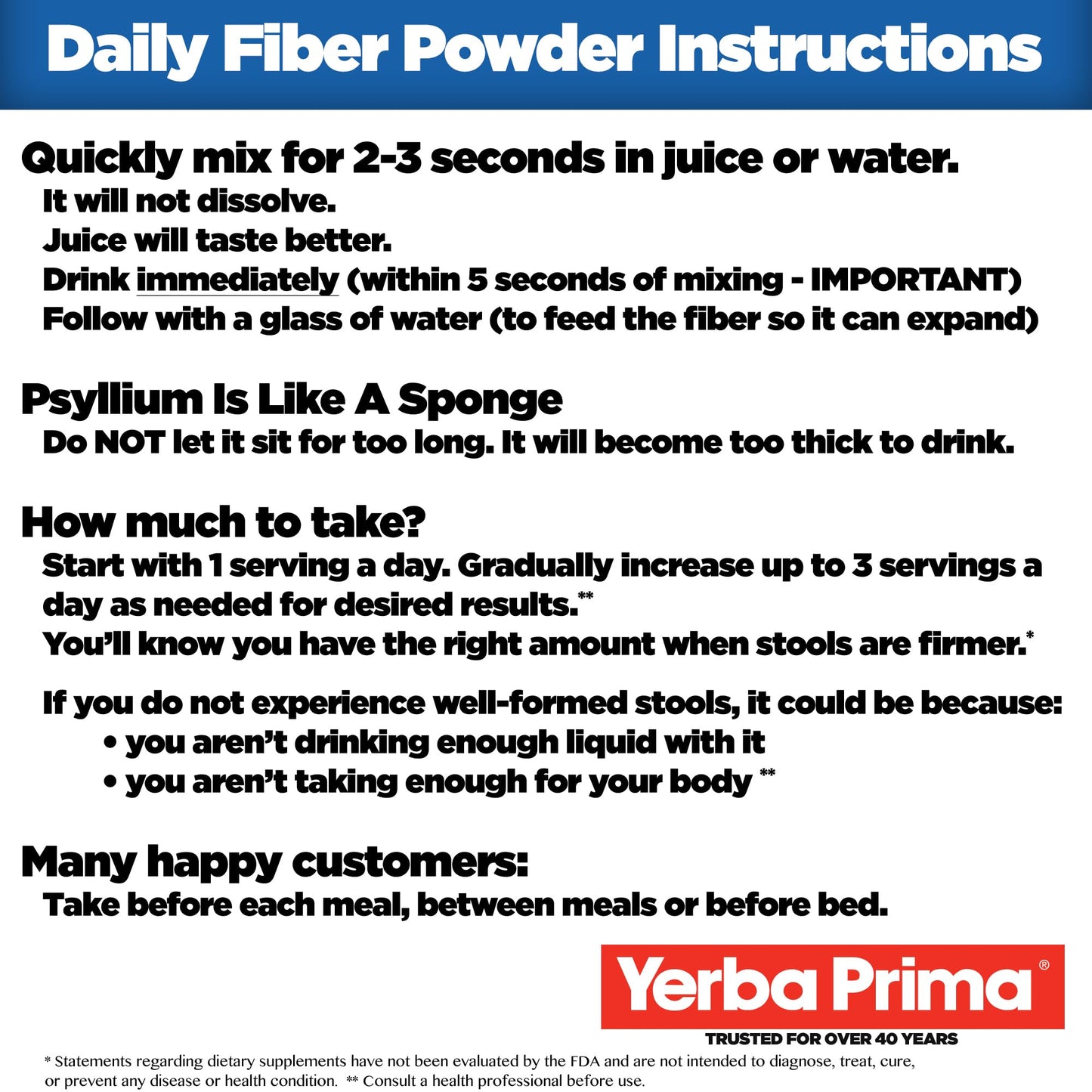Yerba Prima Daily Fiber Formula 12 oz (3 Pack) - Soluble & Insoluble Dietary Fiber Supplement - Colon Health - Vegan, Non-GMO, Gluten-Free