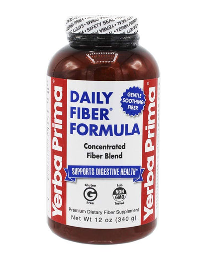 Yerba Prima Daily Fiber Formula 12 oz (3 Pack) - Soluble & Insoluble Dietary Fiber Supplement - Colon Health - Vegan, Non-GMO, Gluten-Free