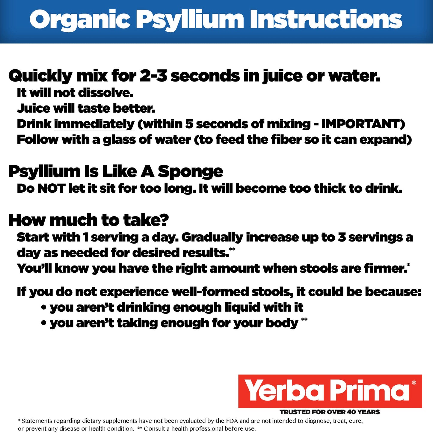 Yerba Prima Organic Whole Psyllium Husks Fiber – 20 oz Pack of 2 | Gluten Free, Non-GMO, Vegan