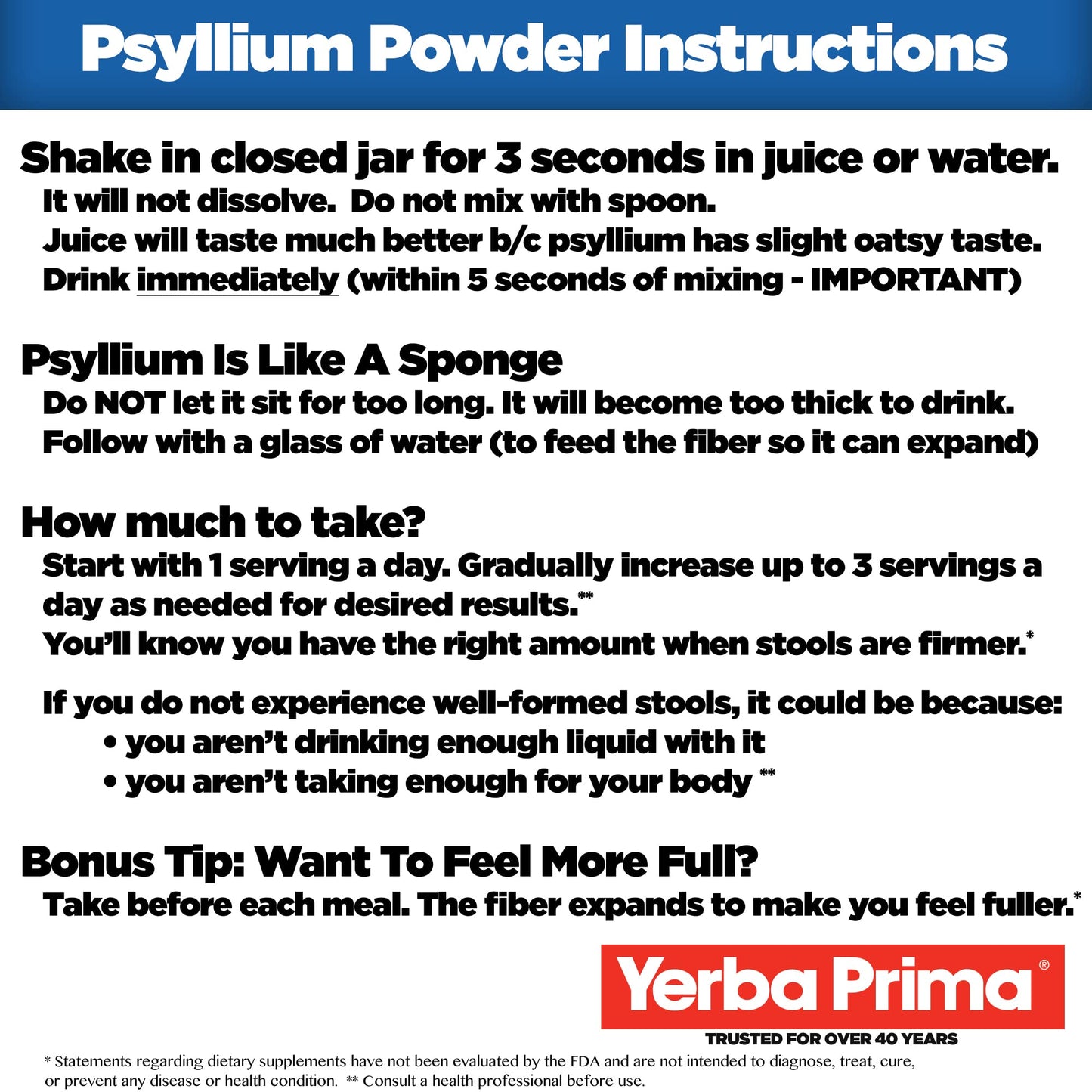 Yerba Prima Psyllium Husks Powder - 24 oz (Pack of 2) Unflavored, Fine Ground, Natural Fiber Supplement