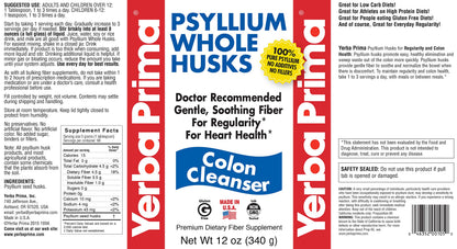 Yerba Prima Psyllium Whole Husks Colon Cleanser – 12 oz (Pack of 3)