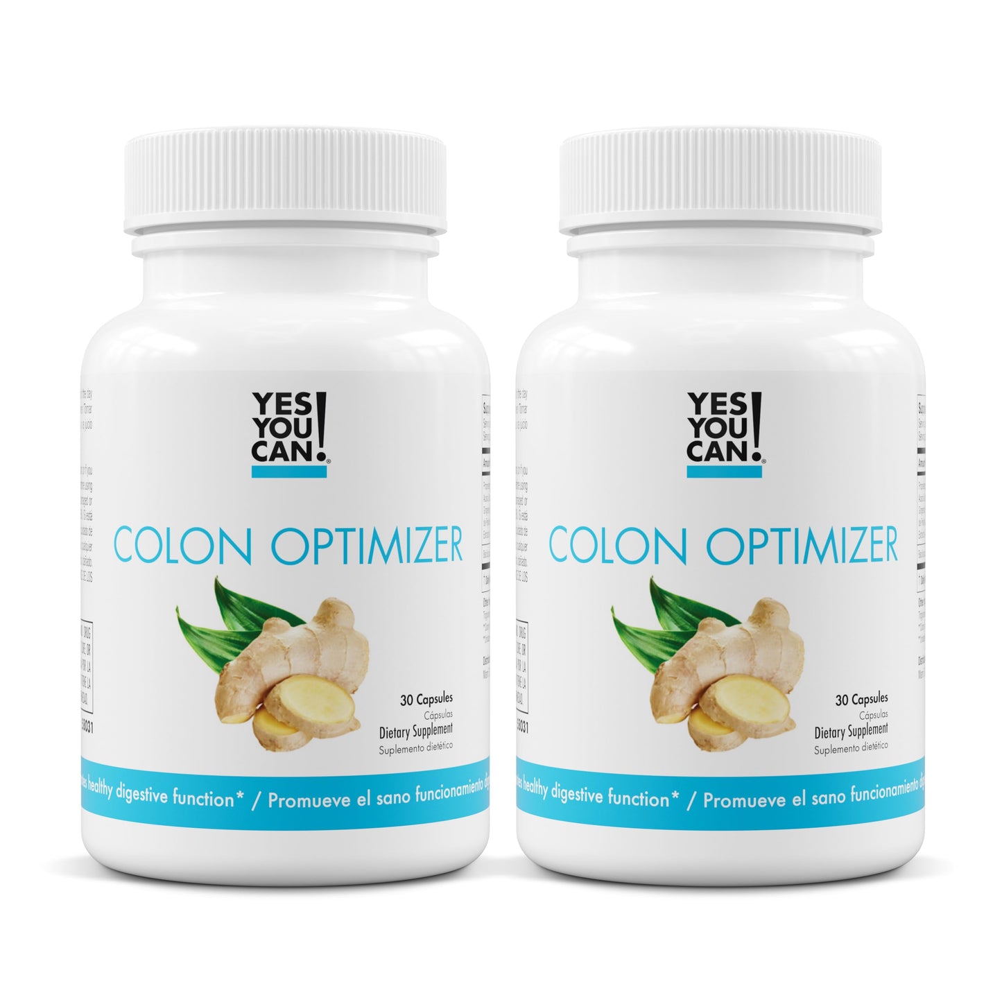Yes You Can! Probiotics Colon Optimizer - Digestive Health, Ginger & Peppermint, 30 Capsules (2 Pack)