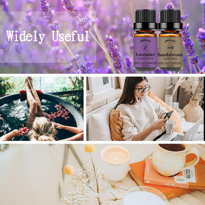 Yethious Sandalwood & Lavender Essential Oil Set – 2 x 10ml, 100% Pure, Undiluted, Organic Aromatherapy Oils