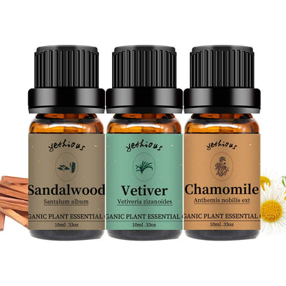Yethious Chamomile Sandalwood Vetiver Essential Oil Set – Organic 100% Pure Aromatherapy Oils for Diffusers