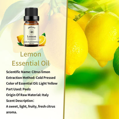 Yethious Lemon Essential Oil 10ml | Pure Lemon Oil for Diffuser & Aromatherapy