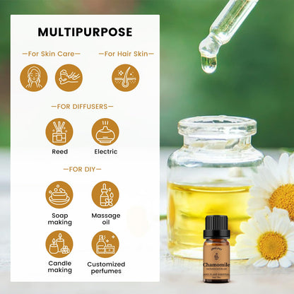 Yethious Organic Chamomile Essential Oil – 100% Pure, GCMS Certified | 10 ml
