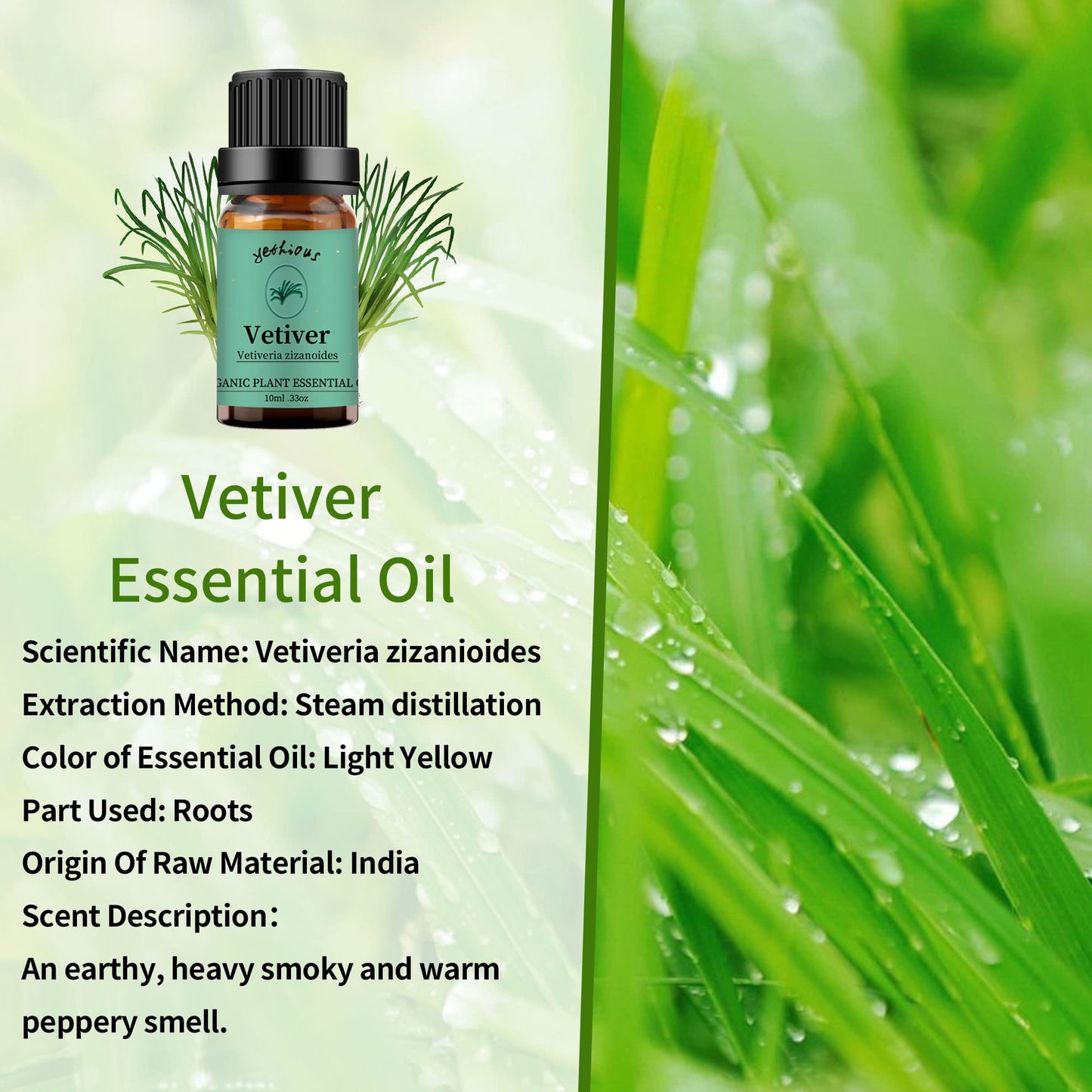 Yethious Chamomile Sandalwood Vetiver Essential Oil Set – Organic 100% Pure Aromatherapy Oils for Diffusers