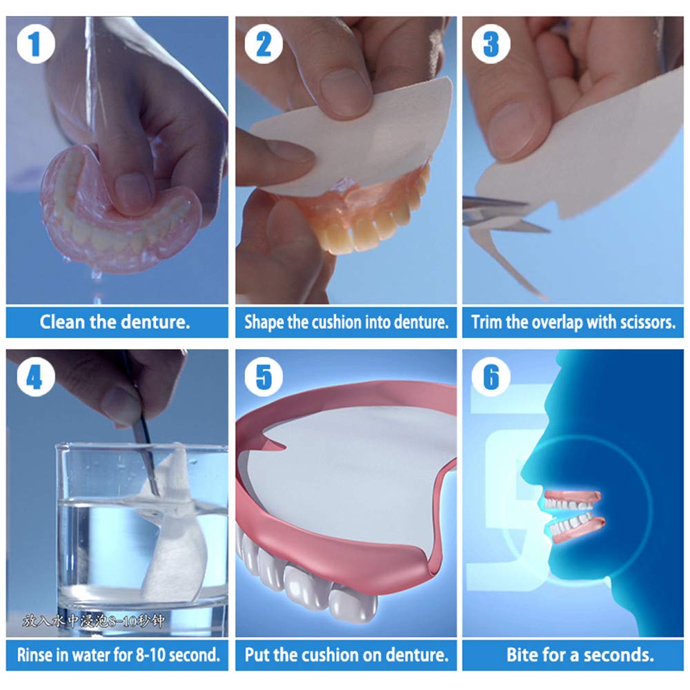 Y-Kelin Lower Denture Cushions – Adhesive-Free, 30 Strips