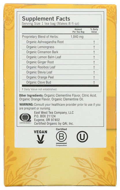 Yogi Tea Organic Sweet Clementine Stress Support – 16 Count