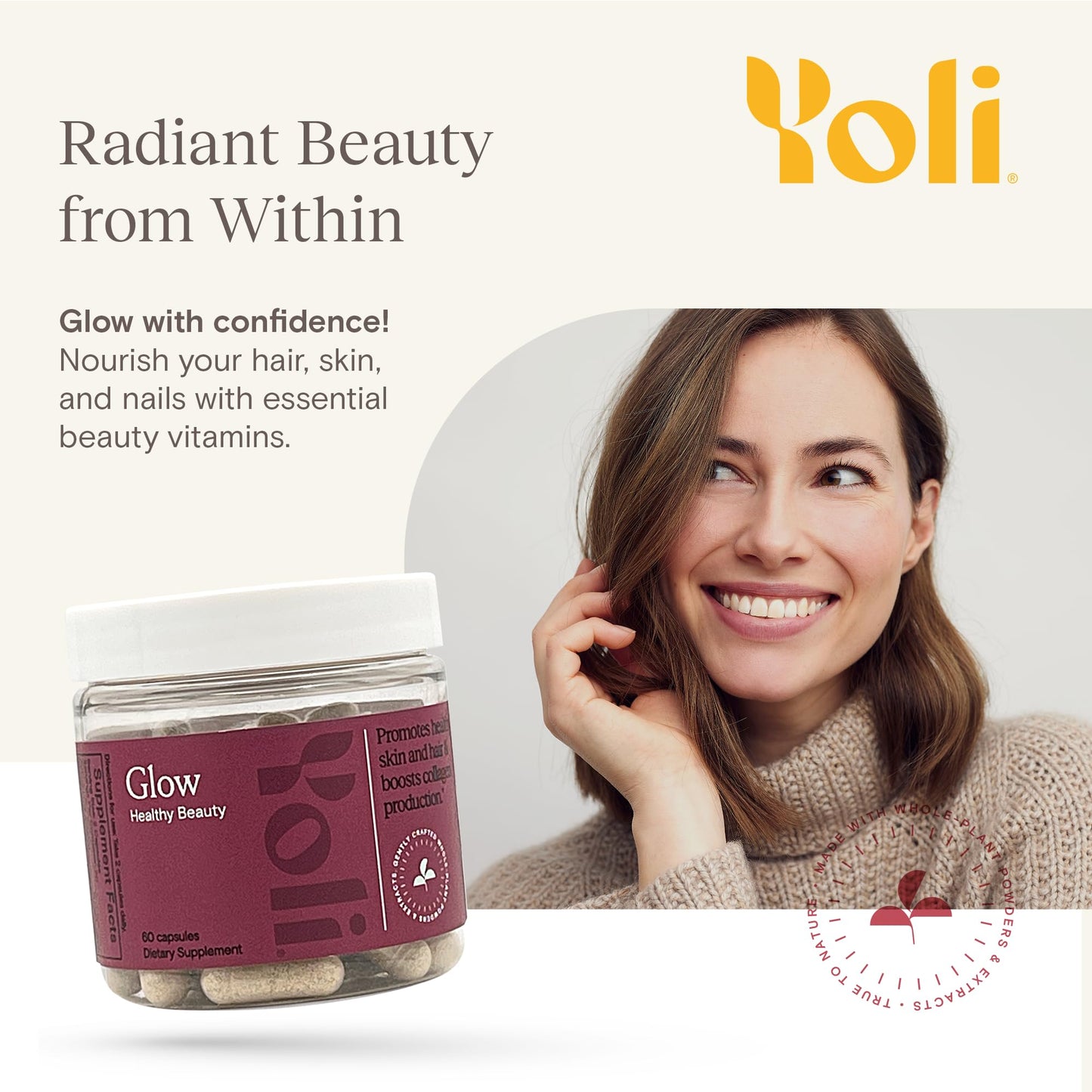 Yoli Glow Biotin & Collagen – Hair, Skin & Nails Multivitamin for Women