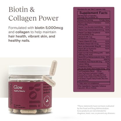 Yoli Glow Biotin & Collagen – Hair, Skin & Nails Multivitamin for Women