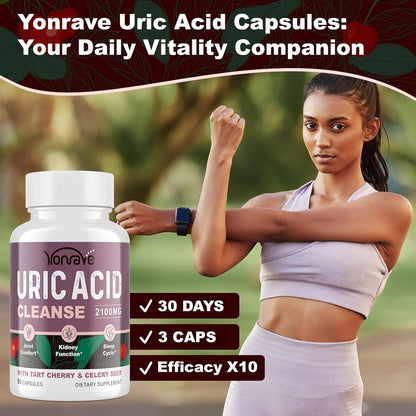 Yonrave Uric Acid Cleanse & Detox – Tart Cherry & Celery Seed Capsules (90 Veggie)