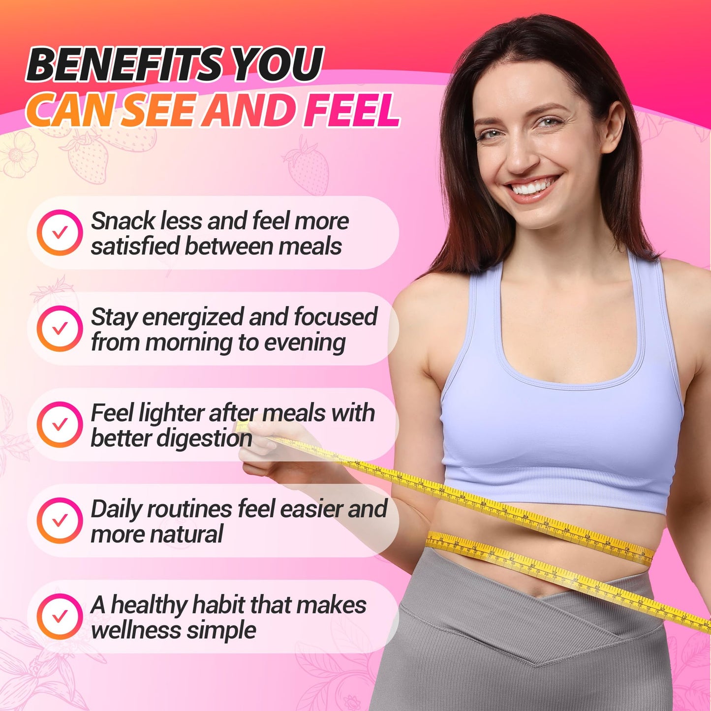 Yooloks Cutting Drink Mix – GLP-1 Drink Mix with 5-HTP, Yerba Mate & Magnesium, FOS | Strawberry Acai Flavor – 30 Servings