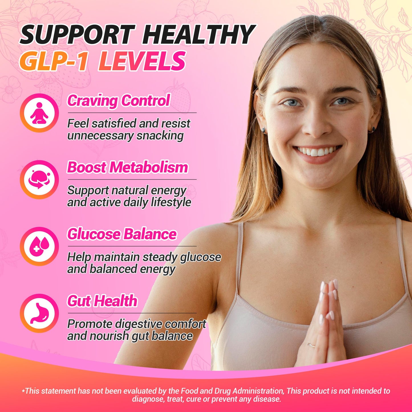 Yooloks Cutting Drink Mix – GLP-1 Drink Mix with 5-HTP, Yerba Mate & Magnesium, FOS | Strawberry Acai Flavor – 30 Servings
