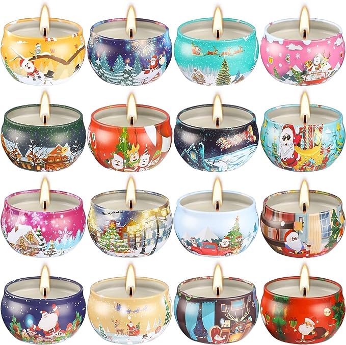 YOROXRG 16 Pack Christmas Scented Candles Gift Set – 2.5oz Soy Wax Jar Candles