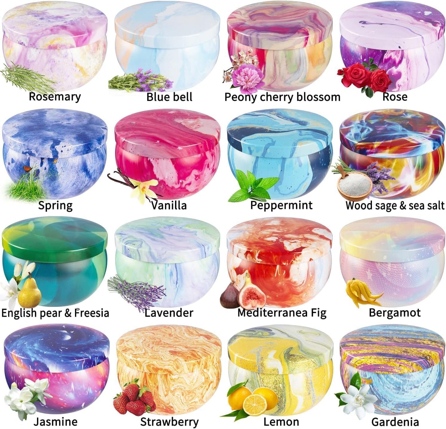 YOROXRG 16-Pack Scented Candles Gift Set – 2.5oz Soy Wax in Travel Tin Jars
