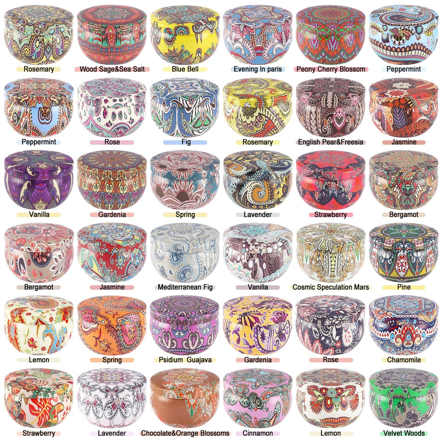YOROXRG 36-Pack Scented Candles Gift Set | 2.5oz Soy Wax Travel Tin Jars