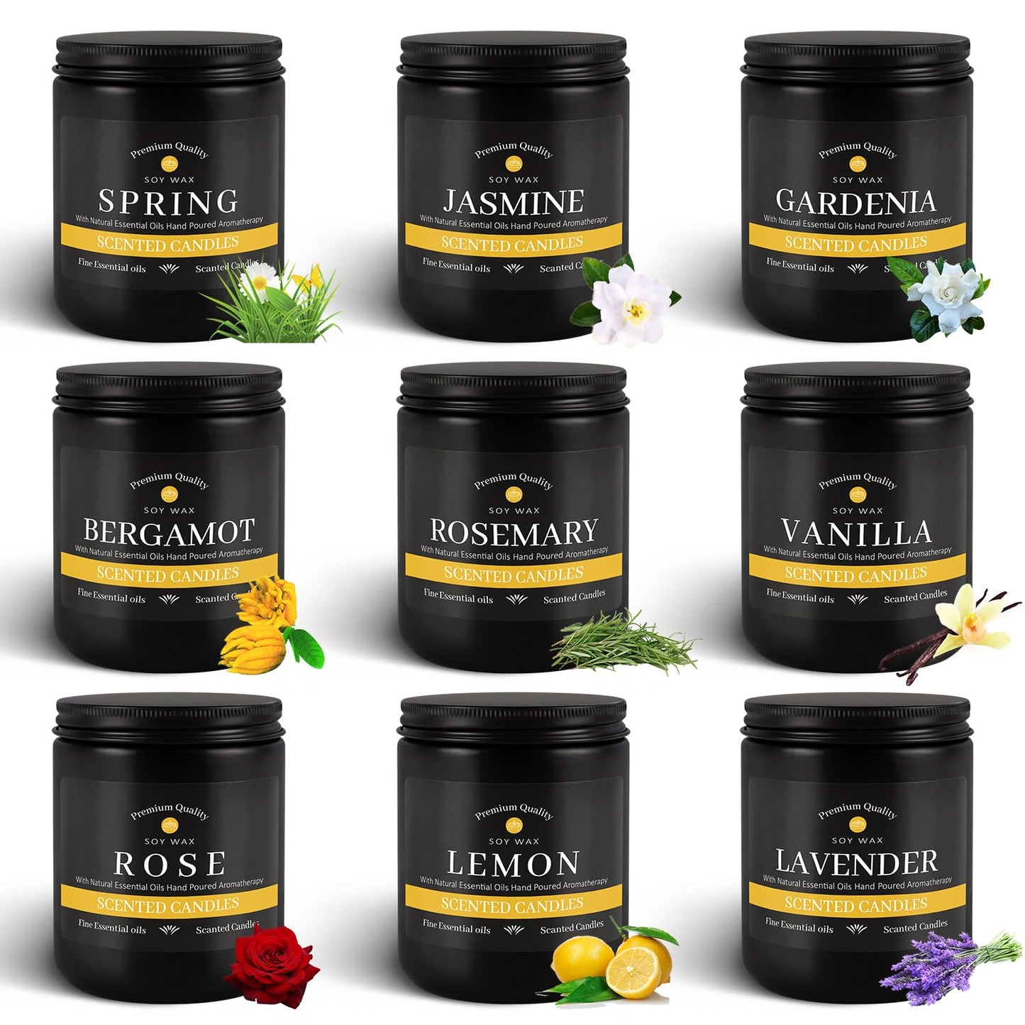 YOROXRG 9-Pack Candles for Home – Aromatherapy Gift Set for Men | 63 oz, 450 Hours
